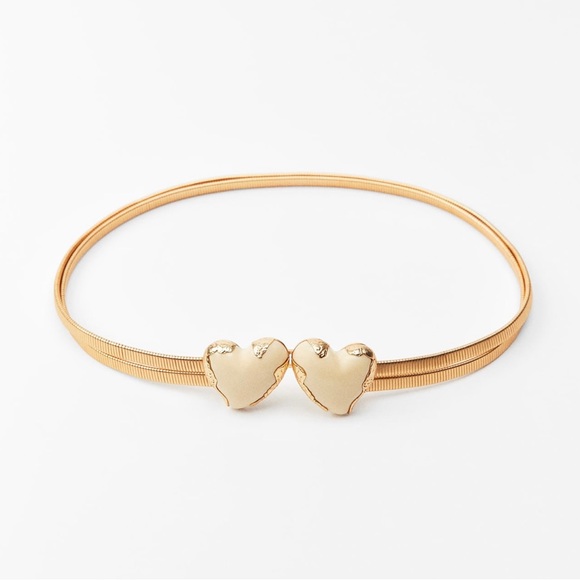 Zara GOLD BELT WITH HEART SHAPED BUCKLE - Picture 4 of 6